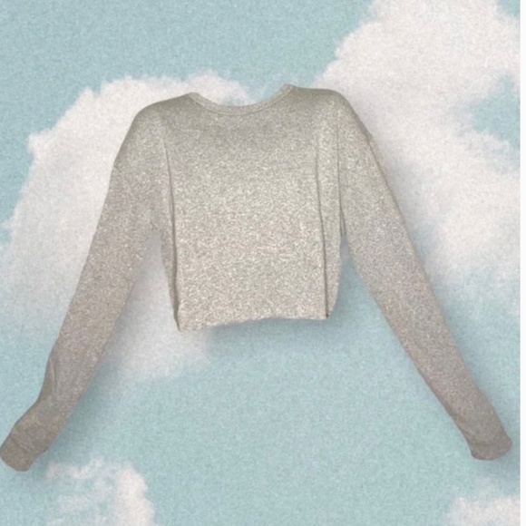 Pashmina Grey Cropped Sweatshirt - Picture 3 of 9